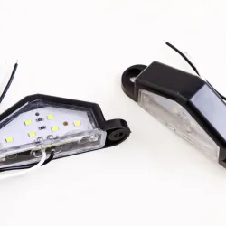 Ліхтар підсвічування заднього номера причепа LED 6-SMD 90*20*32мм чорний з кріпленням (2 шт.)